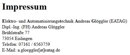 Elektro- und Automatisierungstechnik Andreas Glggler (EATAG), Dipl.-Ing. (FH) Andreas Glggler, Brhlstrae 77, 73054 Eislingen, E-Mail: a.gloeggler[at]eatag.de